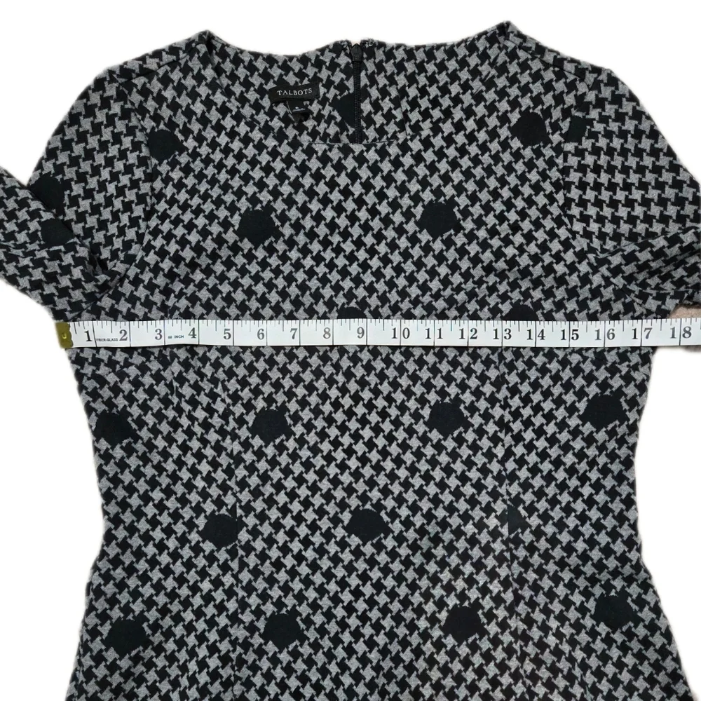 Talbot Chic Black and Gray Houndstooth Sheath Dress Size 6 - Picture 5 of 7